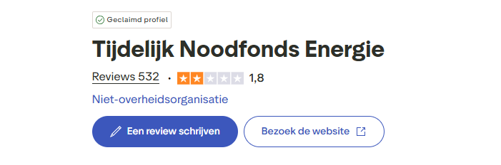 Noodfonds Energie Trustpilot