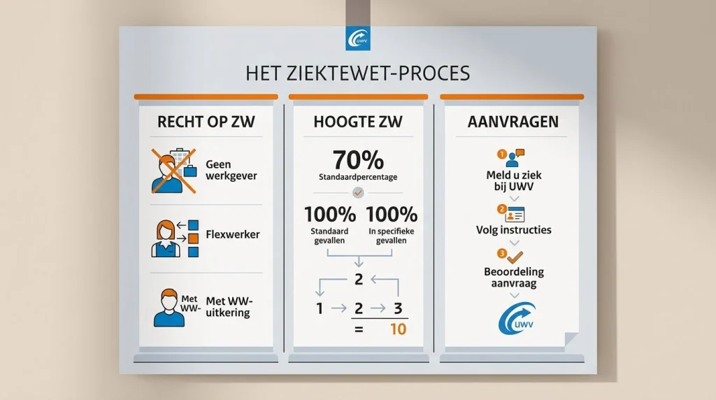 infographic ziektewet uitkering recht hoogte aanvragen UWV
