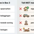 infographic wat telt mee in box 3 belasting spaargeld aandelen tweede woning versus eigen woning auto pensioen