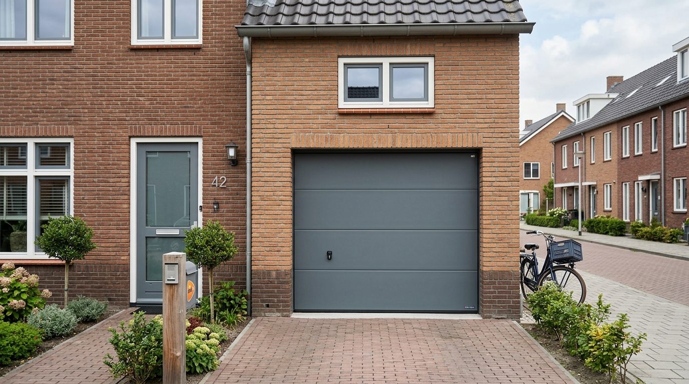 garagedeur isoleren sectionale deur Nederlands huis voorkant