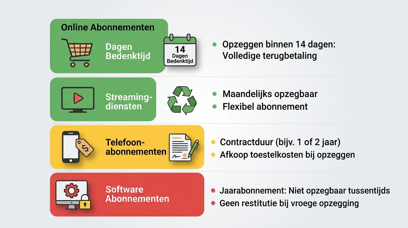 infographic opzegtermijnen abonnementen streaming telefoon software