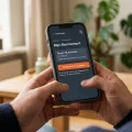 smartphone scherm met opzeggen knop app interface