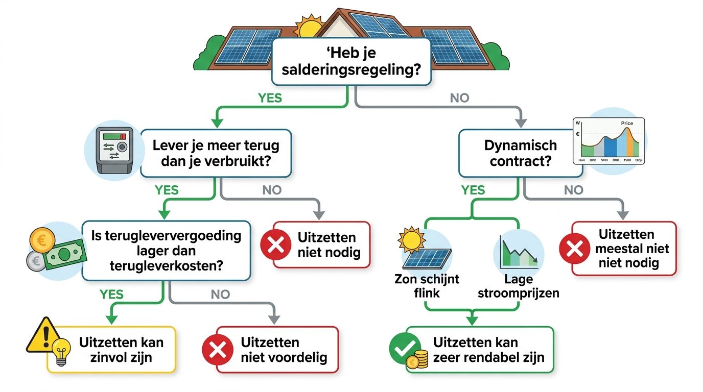 beslisboom zonnepanelen uitzetten salderingsregeling terugleververgoeding